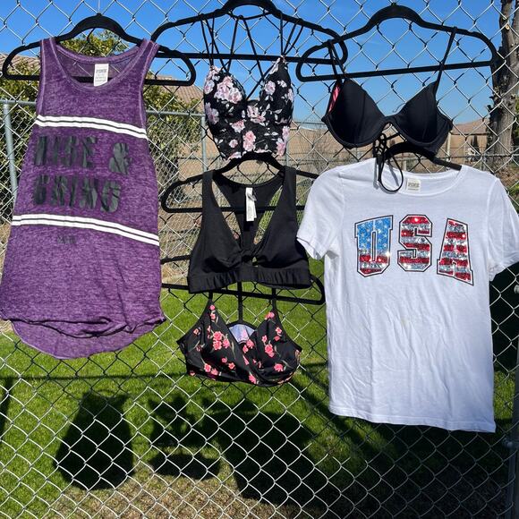 Victoria’s Secret Pink Bras Tops Sexy 6 Piece Bundle Spring/Summer XS/S Bundle - Picture 1 of 14